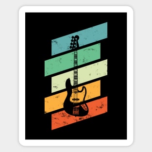 Vintage Style J-Style Bass Guitar Retro Colors Sticker